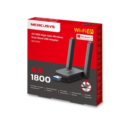 TP-Link Mercusys MA72XH AX1800 High Gain Wi-Fi USB Adapter
