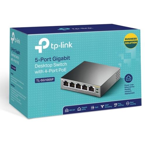 TP-Link TL-SG1005P 5Port 10/100/1000 Gigabit 4Port PoE Switch