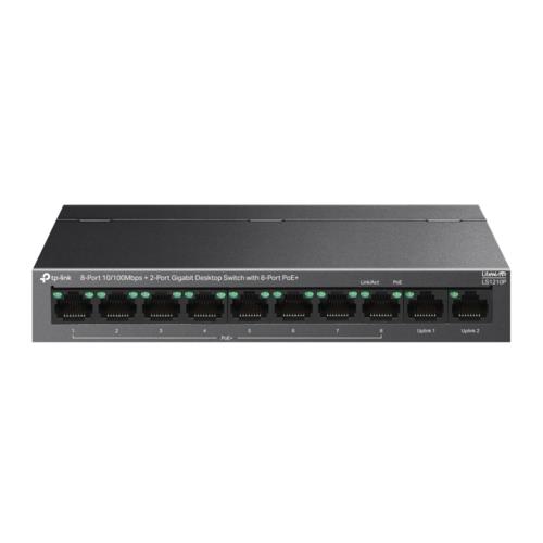 TP-Link LS1210P 8 Port 10/100+2 Port Gigabit with 8 Port PoE+ Switch