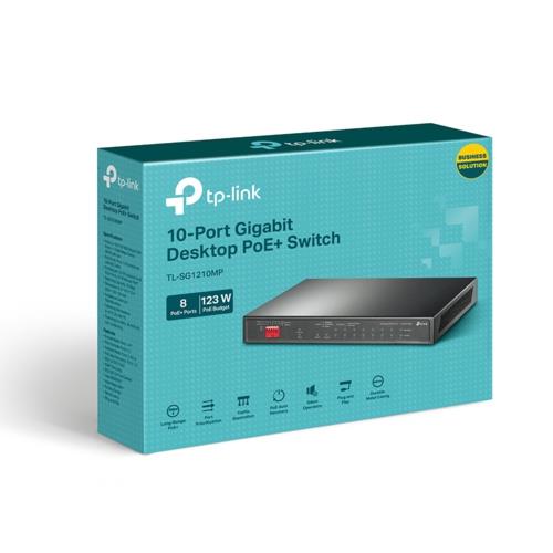 TP-Link TL-SG1210MP 10Port Gigabit 8 Port PoE+, 1 Combo Port(RJ45/SFP), 1 Uplink