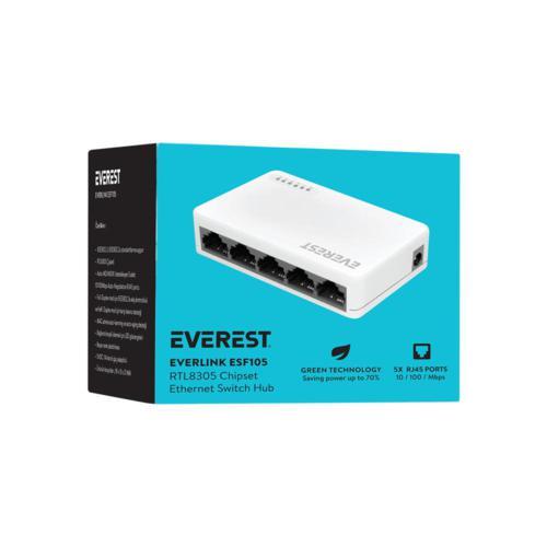 Everest EVERLINK ESF105 5 Port 10/100Mbps RTL8305 Chipset Fast Ethernet Masaüstü Swit