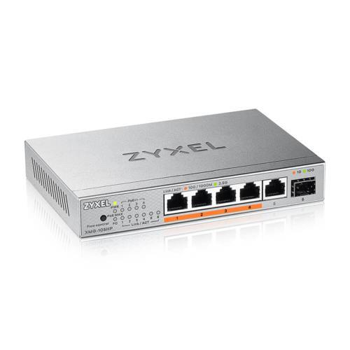 Zyxel XMG-105HP 5 Port 2.5G + 1G SFP+ 70W PoE++ Multigigabit Desktop Switch