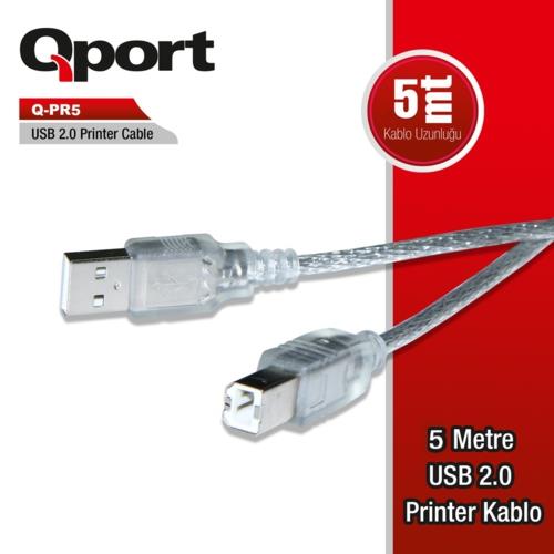 Qport Q-PR5 Usb 2.0 5m Yazıcı Kablosu