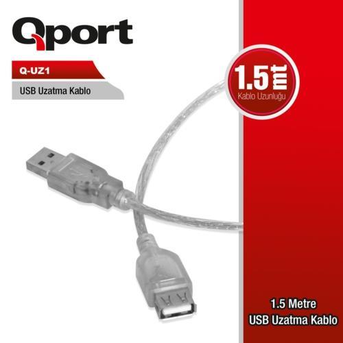 Qport Q-UZ1 1,5M USB 2.0 Uzatma Kablosu