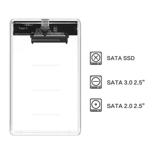 Codegen 2,5" USB 3.1 Taşınabilir Şeffaf HDD Disk Kutusu CDG-HDC-30TC