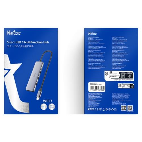 Netac WF13 5-in-1 Type-C Media Docking Station NT08WF13-30GR