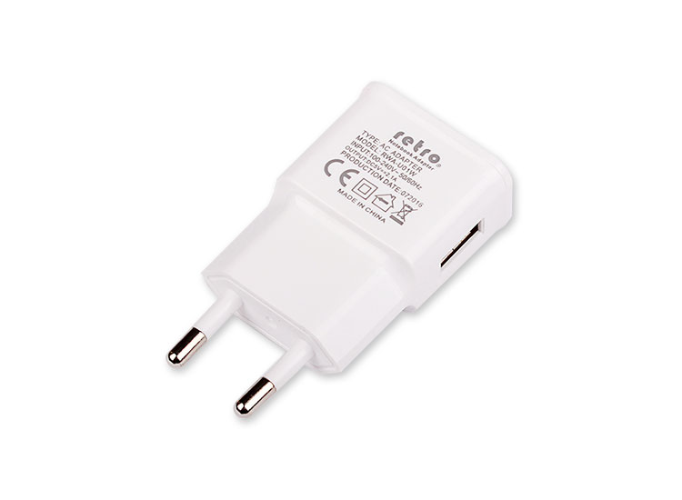 RETRO 5V 2.1A iPad, Tablet, Telefon USB Şarj Adaptörü - Beyaz
