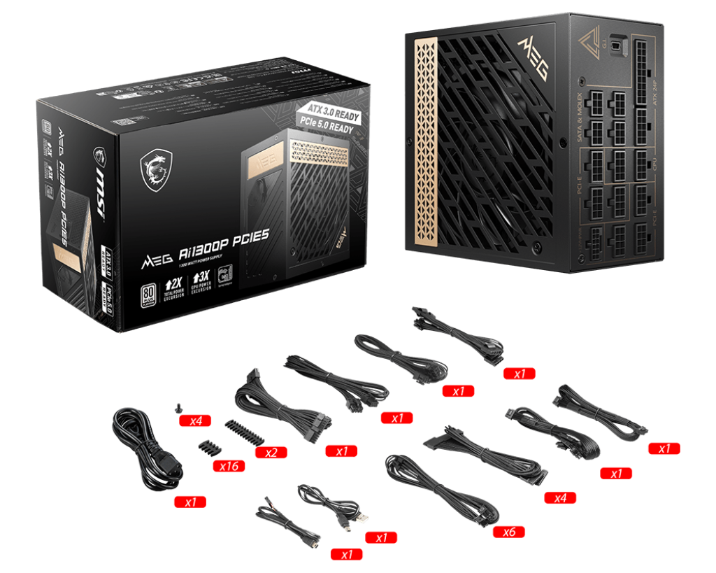 MSI MEG AI1300P PCIE5 1300W 80+ PLATINUM PSU