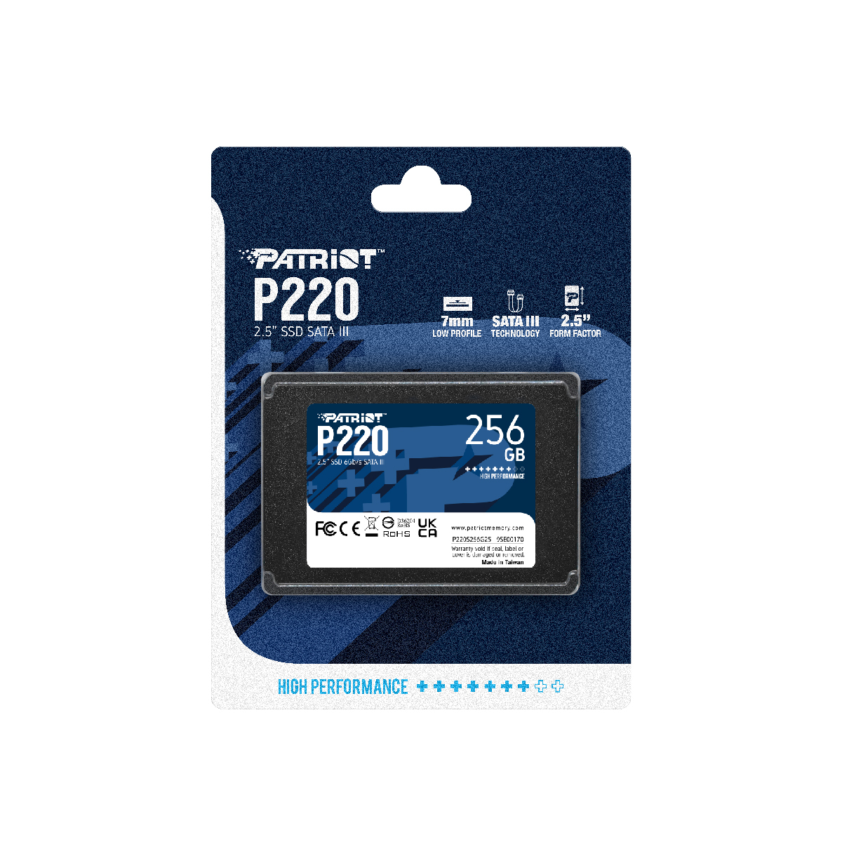 Patriot P220 256GB 550/490MB/s 2.5" SATA3 SSD Disk (P220S256G25)