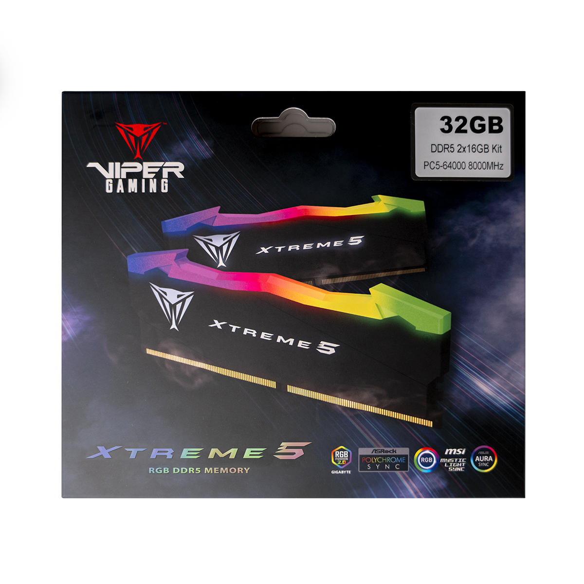 Patriot Viper Xtreme 5 RGB 48GB (2x24GB) DDR5 8000MHz CL38 Gaming Ram (Bellek) (PVXR548G80C38K)