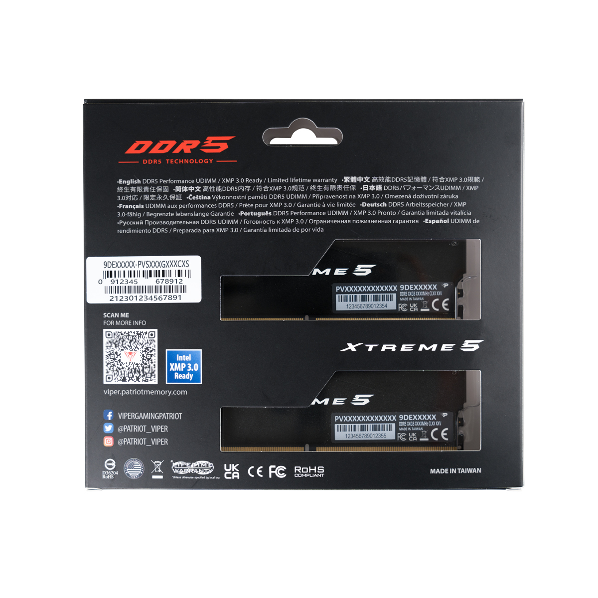 Patriot Viper Xtreme5 PVX532G60C30K 32GB(2x16GB) DDR5 6000MHz CL30 UDIMM Ram(Bellek)