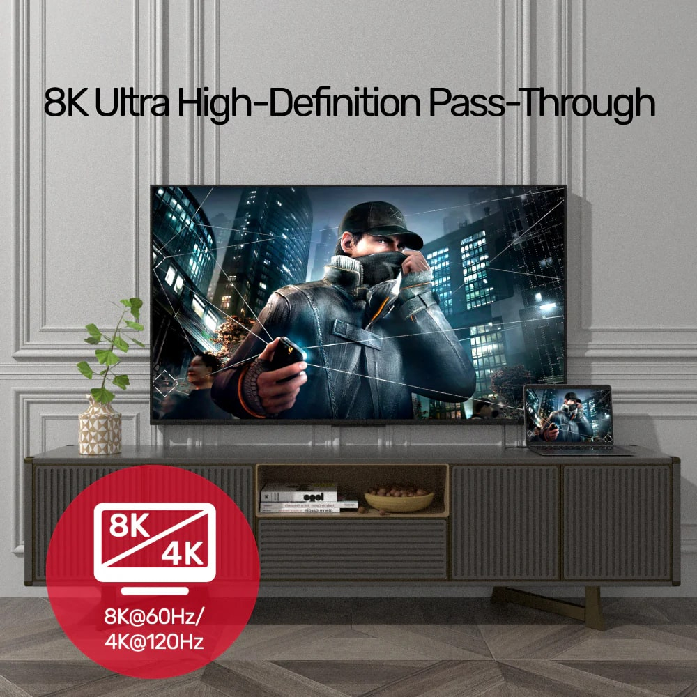 UNITEK USB4 THUNDERBOLT KABLO 0.8MT 40GBPS, 8K&60Hz,100W (C14100BK-0.8M)