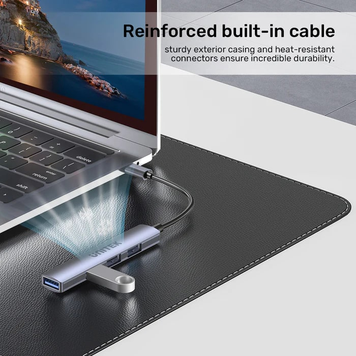 UNITEK TYPE-C TO 4 PORT USB HUB (USB3.0 + 3xUSB2.0) (H1208B)
