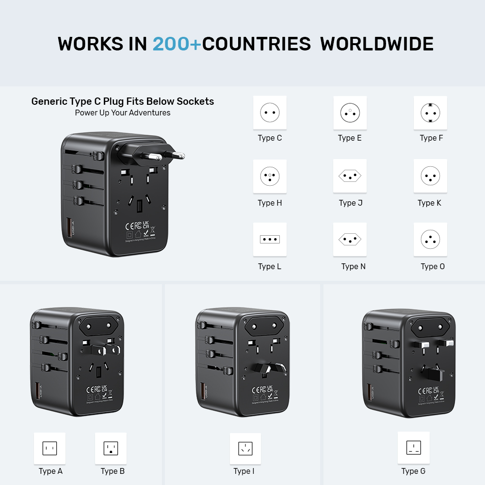 Unitek 65W Universal Travel Adaptör (P1122ABK)
