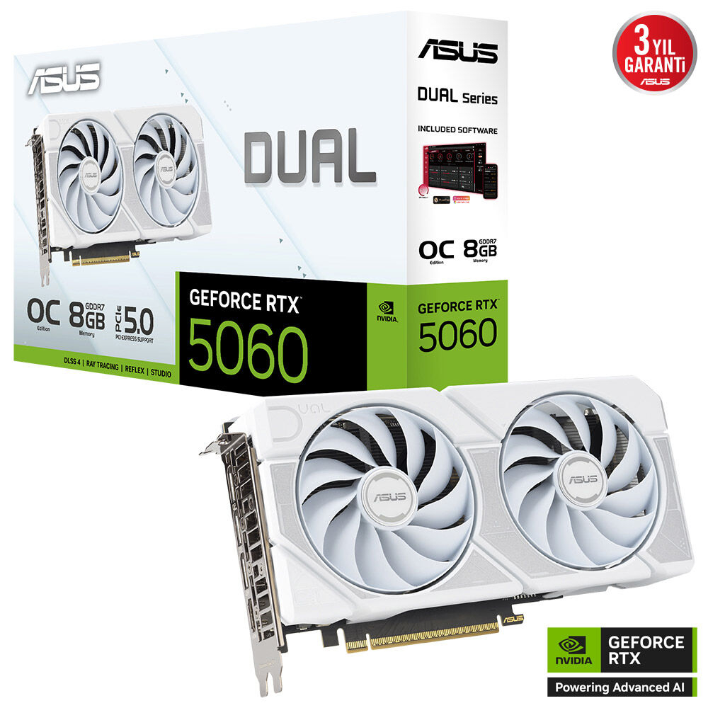 ASUS DUAL-RTX5060-O8G-WHITE 8GB 128BIT VGA