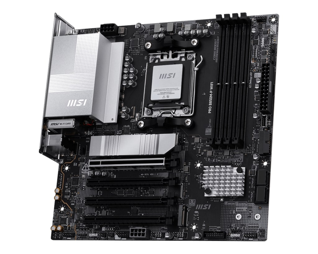 MSI PRO B850M-P WIFI DDR5 AM5 8200MHZ(OC) HDMI DP 3X M.2 USB 10GBS 5G LAN WI-FI 7 MATX