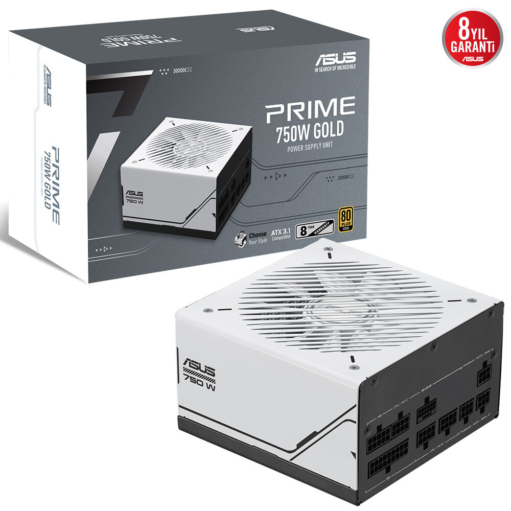 ASUS PRIME AP-750G 80+ GOLD 750W PCIe 5.1 ve ATX 3.1 UYUMLU MODÜLER GÜÇ KAYNAĞI