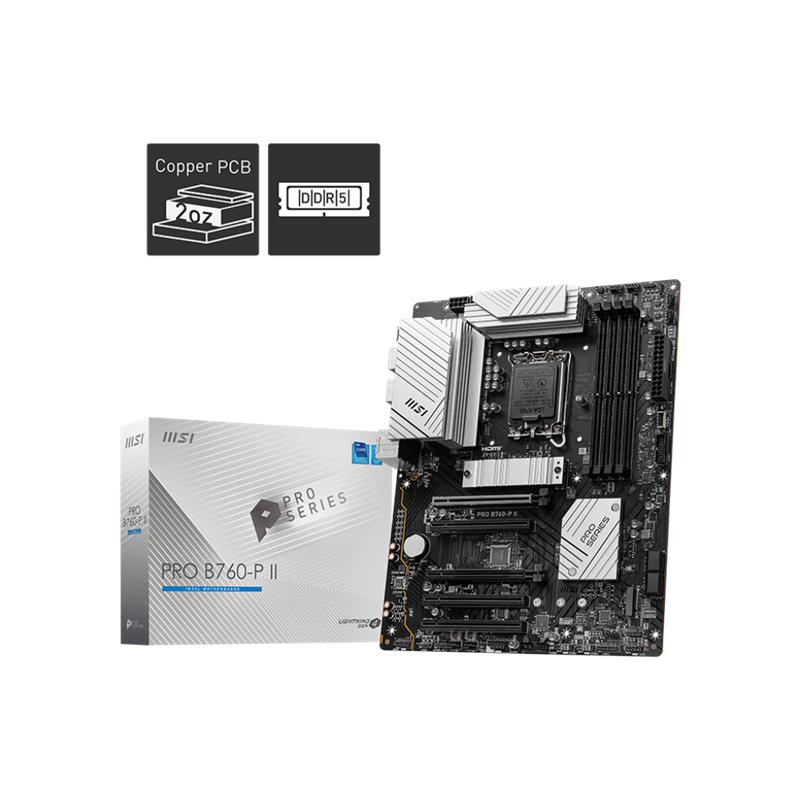 MSI PRO B760-P II 7200MHZ 1XHDMI 1XDP 2XM.2 USB 3.2 ATX 1700P (12. / 13. VE 14. NESİL İŞLEMCİ UYUMLU) 