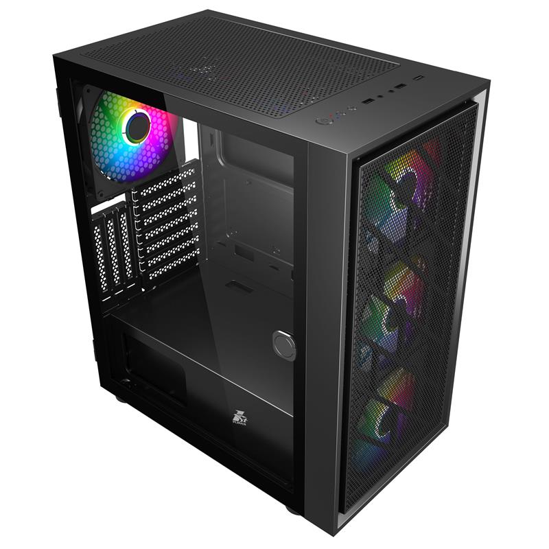 1ST PLAYER AR7 SİYAH 650W 80+ ARGB 4X12CM FAN TEMPERLİ CAM MESH USB 3.0 ATX KASA 