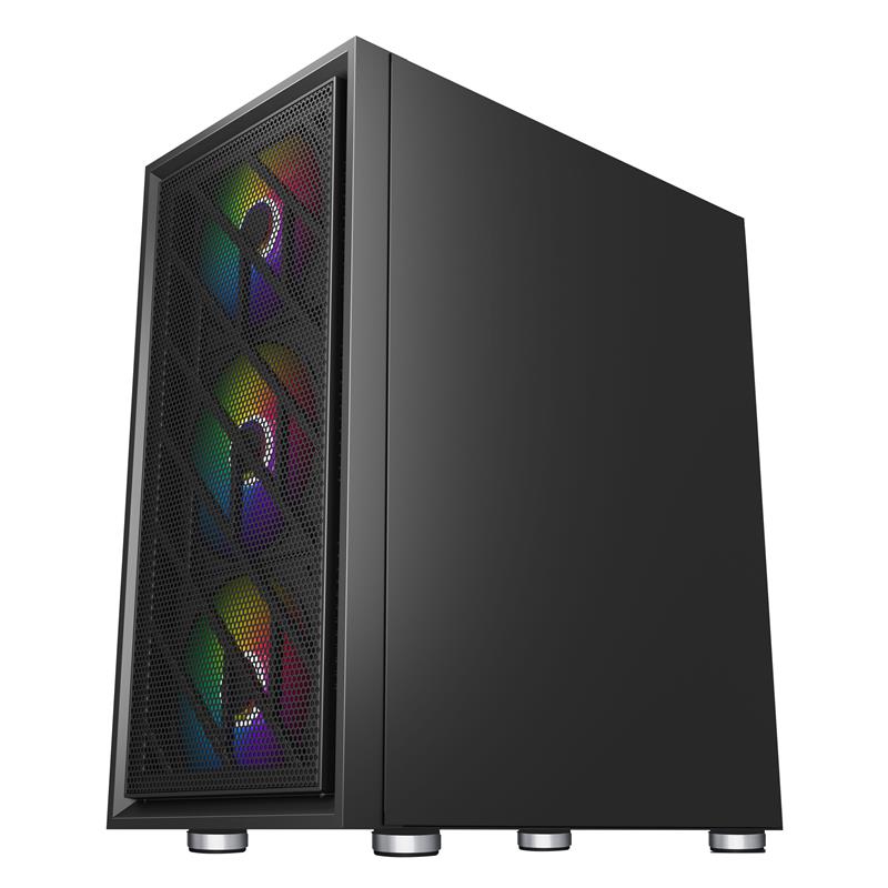 1ST PLAYER AR7 SİYAH 650W 80+ ARGB 4X12CM FAN TEMPERLİ CAM MESH USB 3.0 ATX KASA 