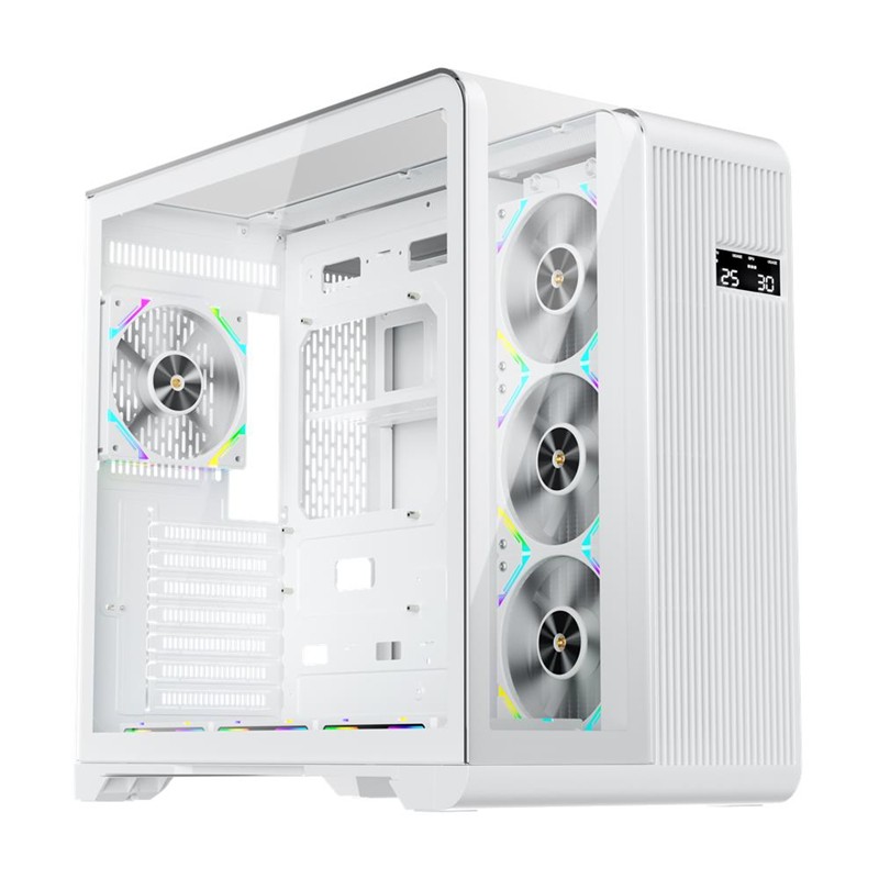 1ST PLAYER RT7 BEYAZ DIGITAL 850W 80+ GOLD FULL MODÜLER 4X12CM ARGB 3 TARAFLI TEMPERLİ CAM USB 3.0 - TYPE C ATX KASA 
