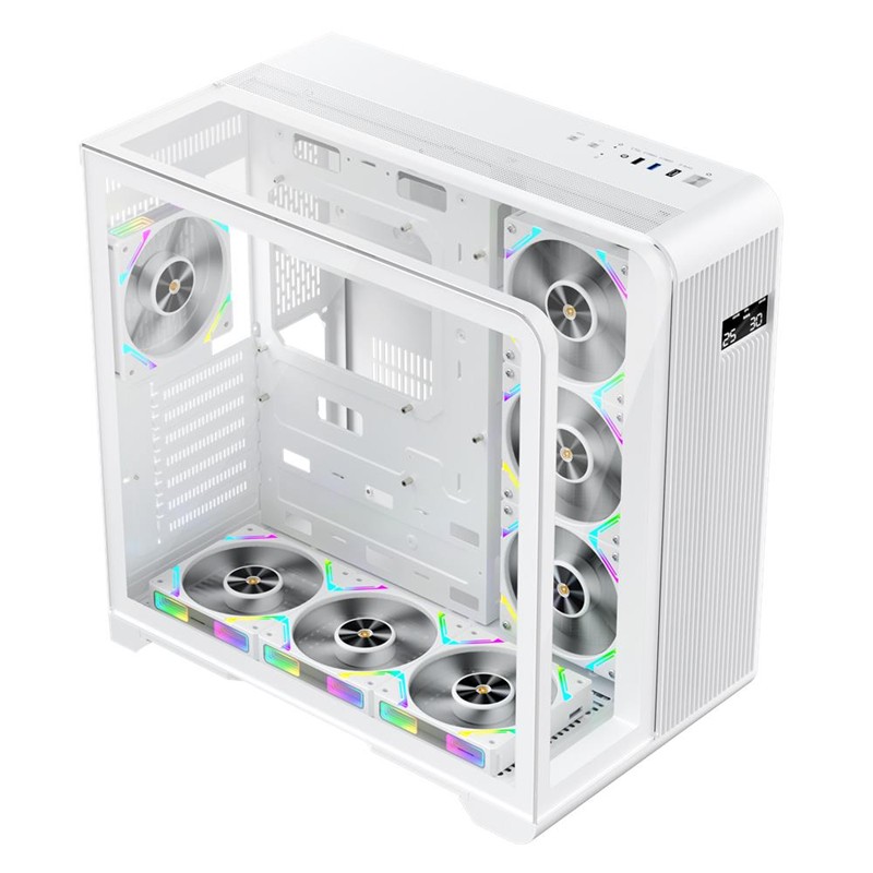 1ST PLAYER RT7 BEYAZ DIGITAL 850W 80+ GOLD FULL MODÜLER 4X12CM ARGB 3 TARAFLI TEMPERLİ CAM USB 3.0 - TYPE C ATX KASA 
