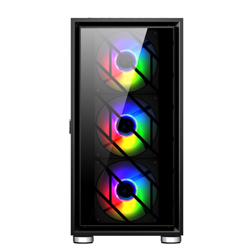 1ST PLAYER AR7-G SİYAH 750W 80+ SILVER ATX 3.1 ARGB 4X12CM FAN TEMPERLİ CAM USB 3.0 ATX KASA 