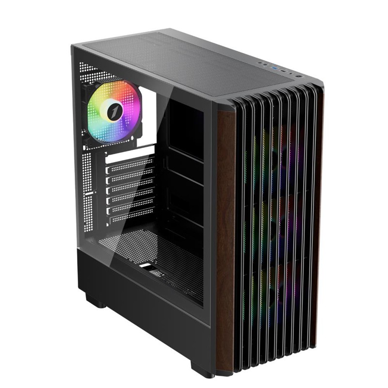 1ST PLAYER WD5 SİYAH 750W 80+ SILVER ATX 3.1 ARGB 4X12CM FAN TEMPERLİ CAM USB 3.0 ATX KASA 