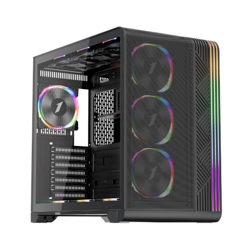 1ST PLAYER VT7 SİYAH 850W 80+ SILVER ATX 3.1 ARGB 4X12CM FAN TEMPERLİ CAM USB 3.0 ATX KASA 