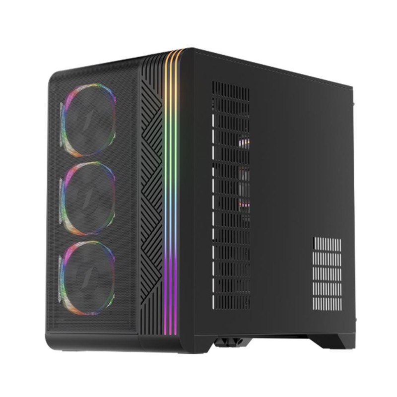 1ST PLAYER VT7 SİYAH 850W 80+ SILVER ATX 3.1 ARGB 4X12CM FAN TEMPERLİ CAM USB 3.0 ATX KASA 