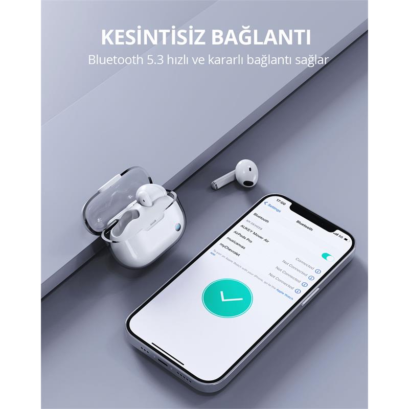 AUKEY EP-M2-WH 13MM SÜRÜCÜLÜ BLUETOOTH 5.3 IPX4 KABLOSUZ KULAKLIK 