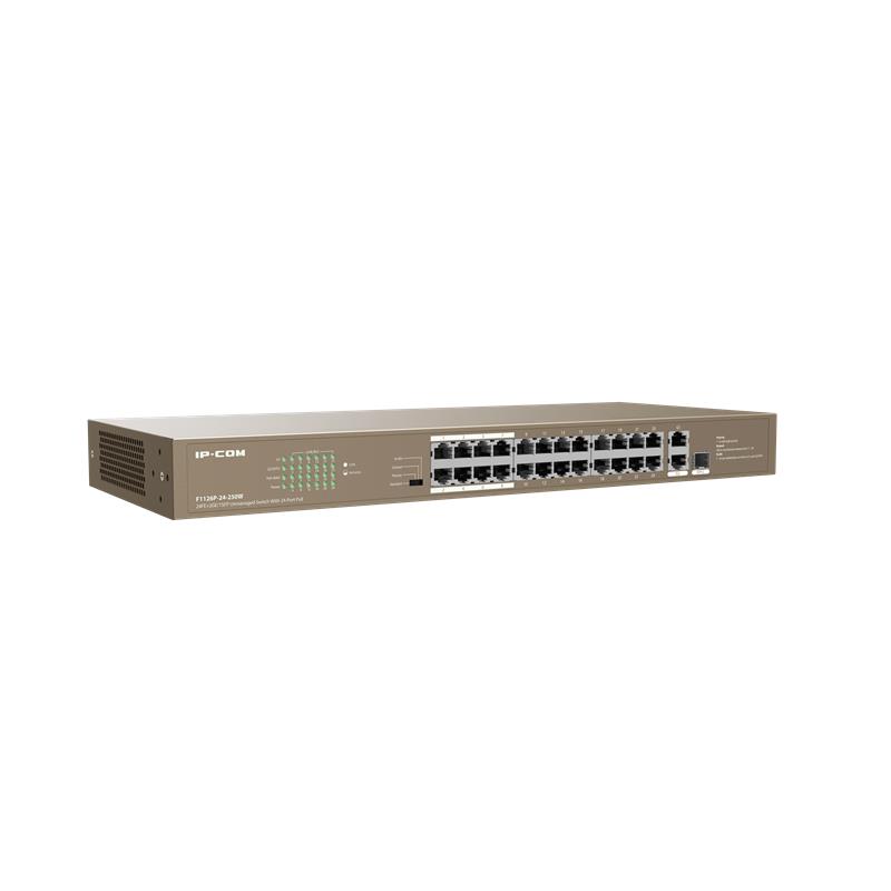 IP-COM F1126P-24-250W 24 PORT 10/100+ 2XRJ45/1X1GB SFP COMBO 250W POE RACMOUNT SWITCH 