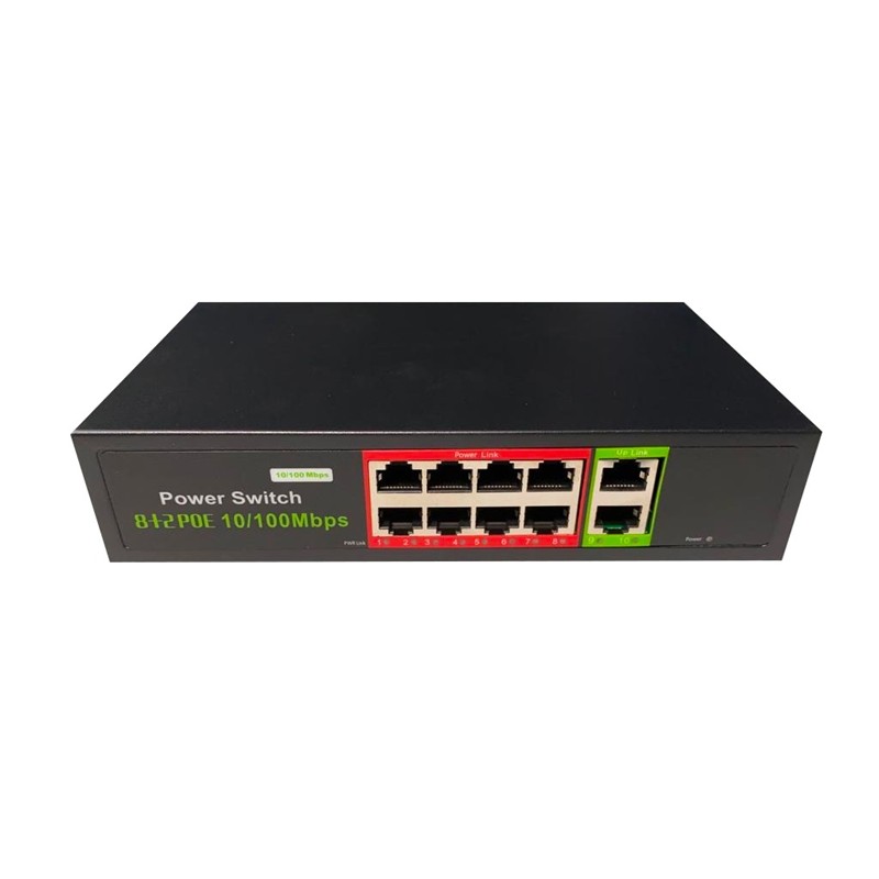 URANIUM POE-8002-96W 8 PORT 10/100 + 2 PORT 10/100 RJ45 UPLINK WATCH-DOG POE SWITCH (REALTEK CHIPSET 