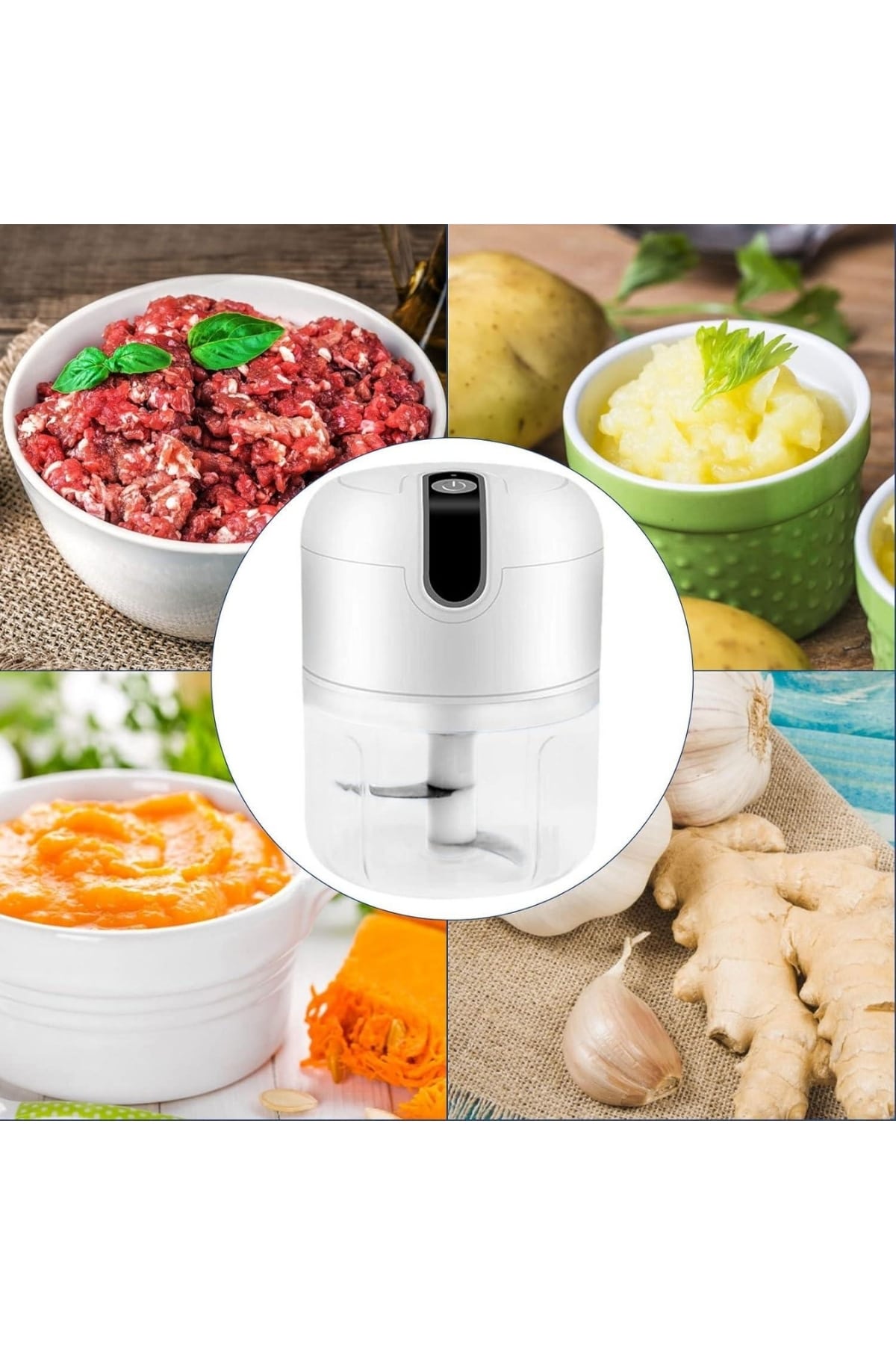 Rondo Doğrayıcı 250 ML Taşınabilir USB Şarjlı Pratik El Rondo Blender Yeni Nesil