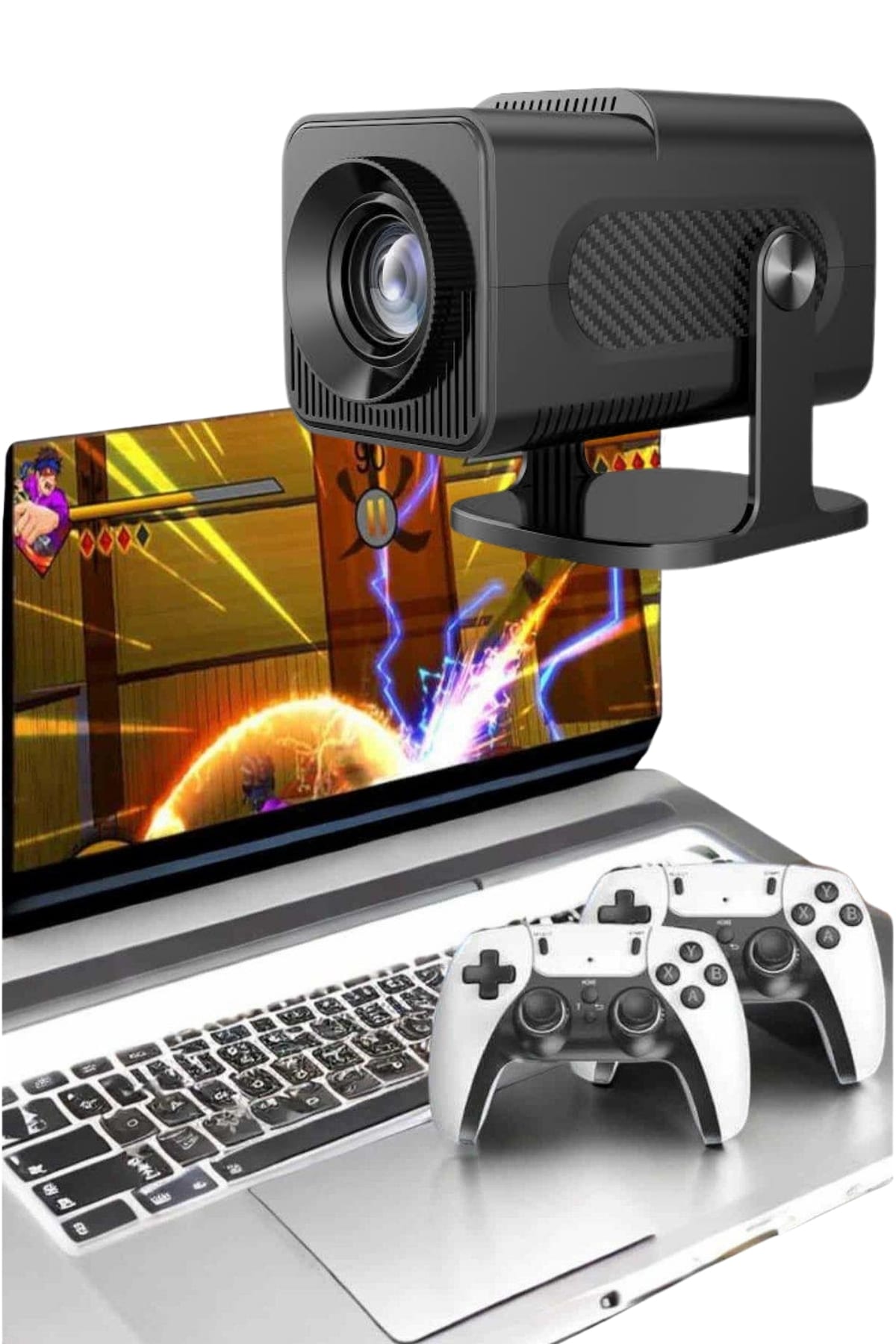 Çift Kollu Game Box Projeksiyon Cihazı Kumandalı Android Tv Dahili Hoparlör Yeni Nesil