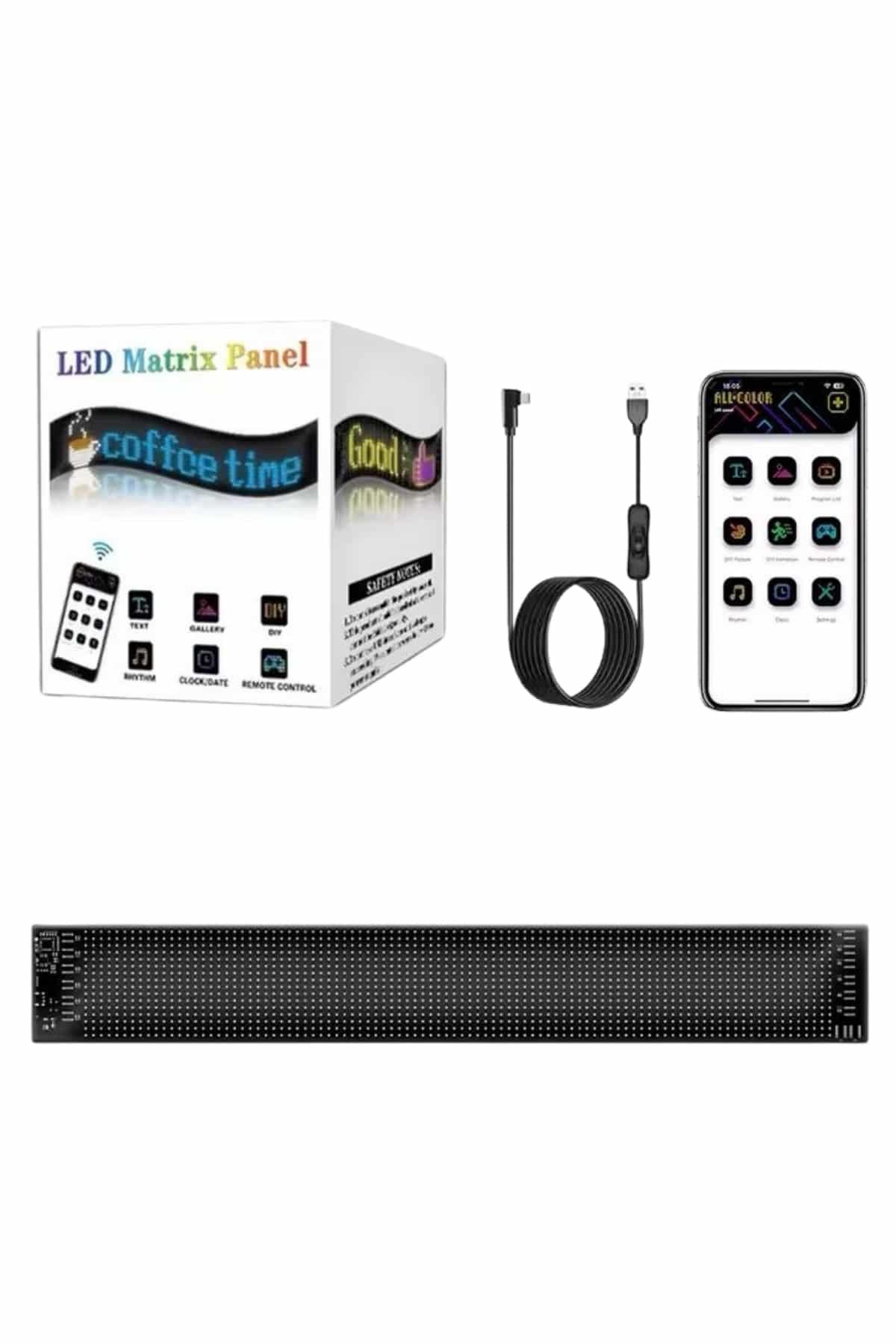 Led Ekran Matrix Panel Dijital Araba Yazısı RGB