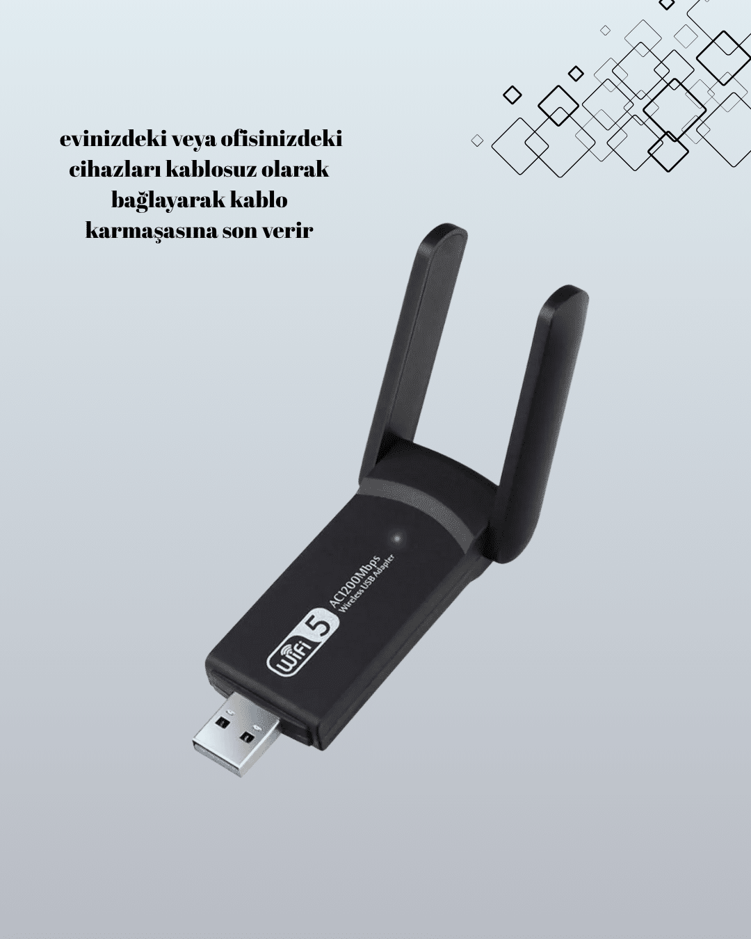 USB 3.0 Wireless Adaptör – 2.4GHz & 5GHz Destekli