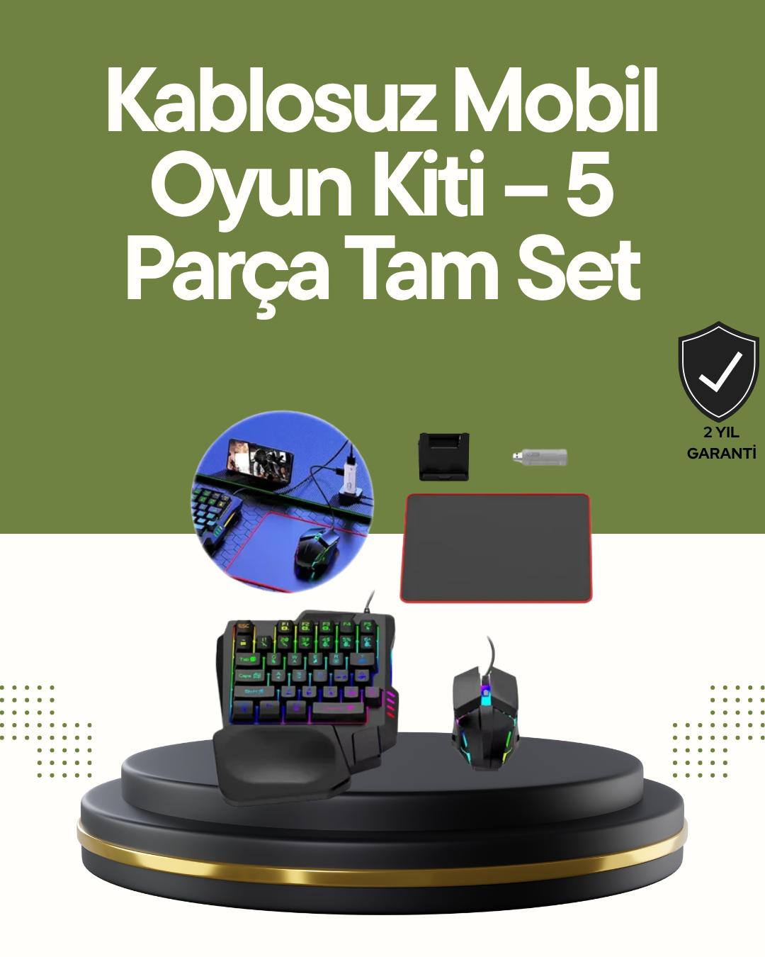 Mobilde Konsol Deneyimi – 5in1 Bluetooth Oyun Seti (Android Uyumlu)