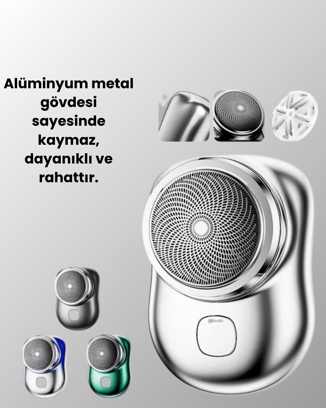 Mikro titreşim motorlu, düşük sesli, USB girişli tıraş makinesi