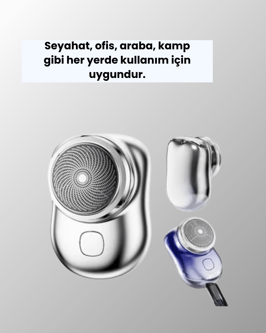 Mikro titreşim motorlu, düşük sesli, USB girişli tıraş makinesi