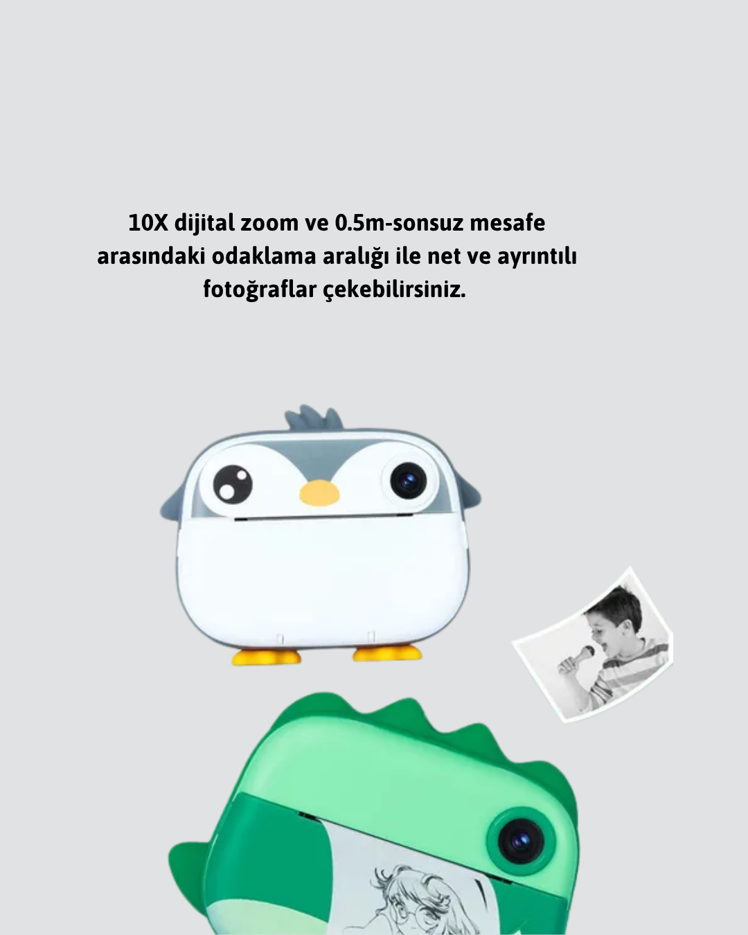 12 Özel Efektli ve Self-Timer Fonksiyonlu Baskı Kamera