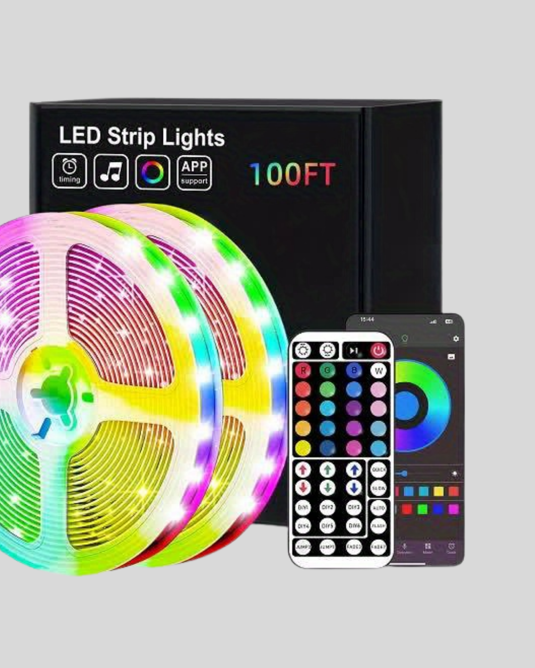 Bluetooth Kontrollü Smart Şerit Led 10M Sese Duyarlı RGB Aydınlatma