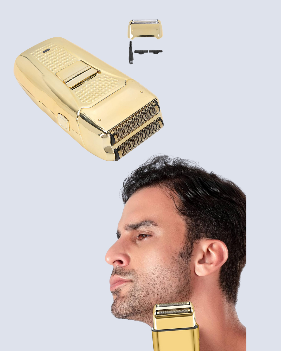 Altın Renk Kablolu Sakal Tıraş Makinesi Çelik Bıçaklı 3W Motor