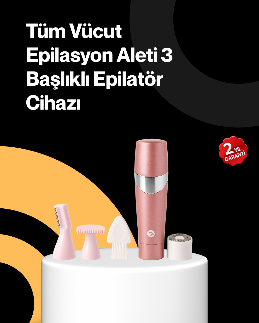 Yüz Tüyleri İçin Özel Başlıklı Pembe Epilatör