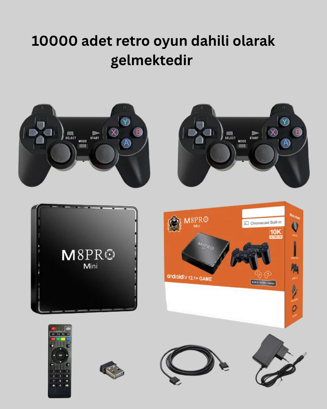 M8Pro 2GB RAM + 64GB Retro Oyunlu TV Box