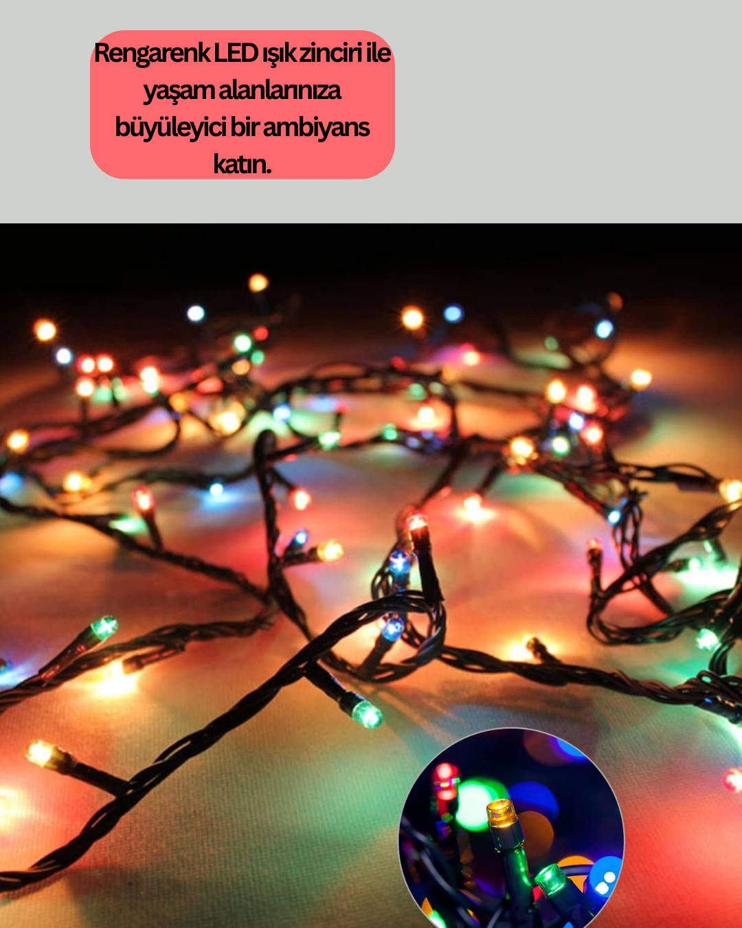 8 Modlu LED Işık Zinciri İç Mekan Dekoratif Aydınlatma Yeni Nesil