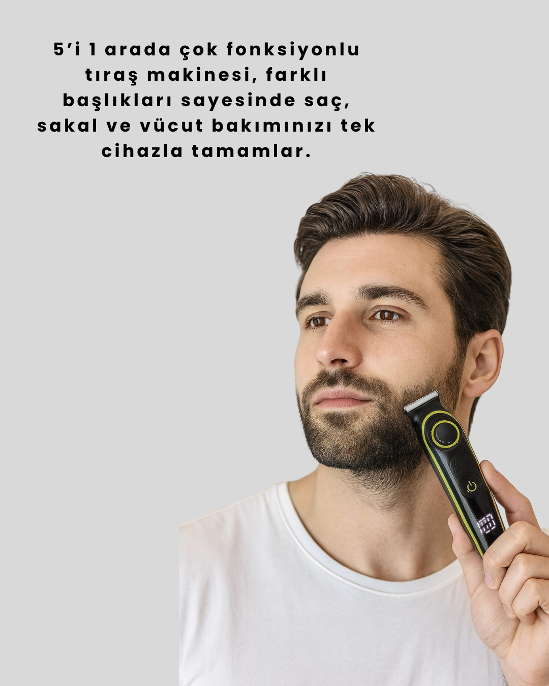 5 Başlıklı Çok Fonksiyonlu Saç Kesme ve Sakal Düzeltme Makinesi Erkek Bakım Aleti