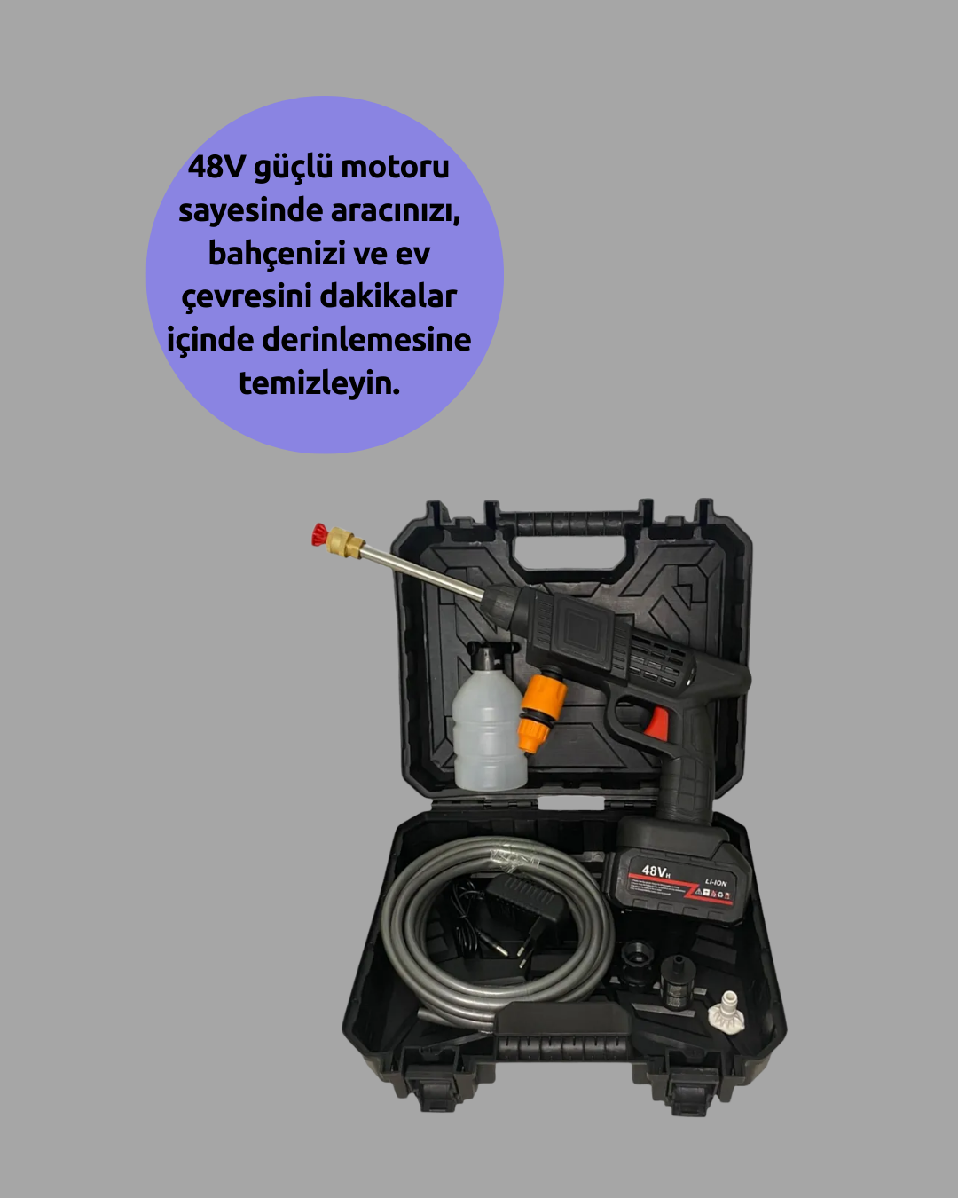 Kablosuz Taşınabilir Basınçlı Yıkama Tabancası Köpük Şişeli