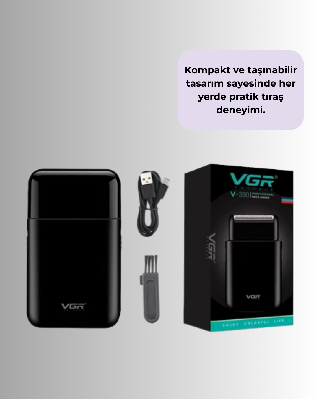 Çift Başlıklı Elektrikli Tıraş Makinesi | Suya Dayanıklı, Hafif ve Ergonomik