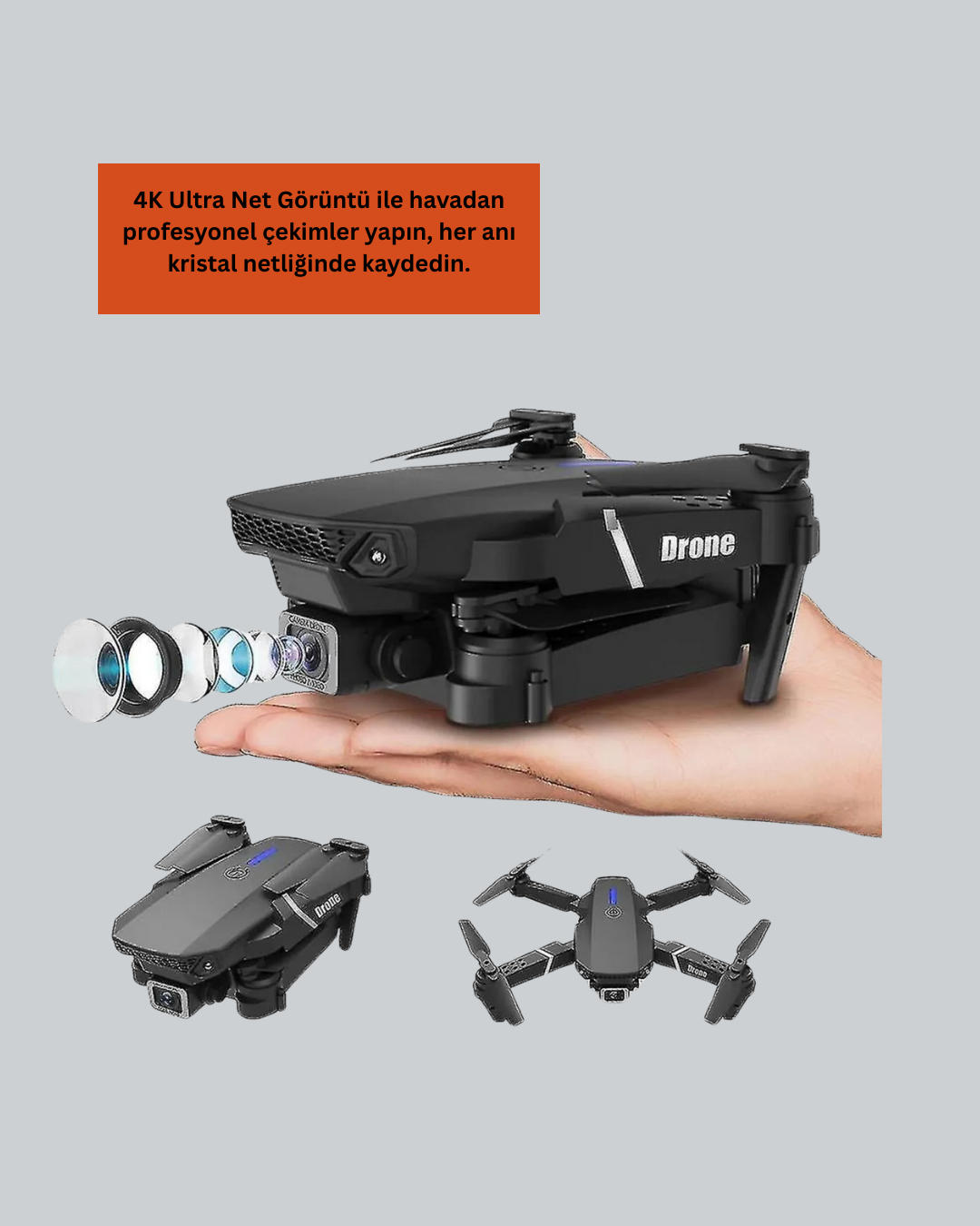 Katlanabilir 4K Kamera Drone Uzaktan Kumandalı Profesyonel Drone